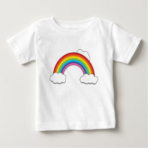 T-shirt Pour Bébé Arc en ciel avec nuages blancs