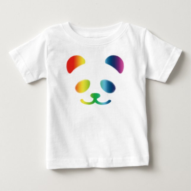 T-shirt Pour Bébé Arc-en-ciel de panda (Devant)