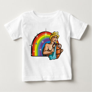 T-shirt Pour Bébé Arc-en-ciel des années 1980 avec Aquarius Man with