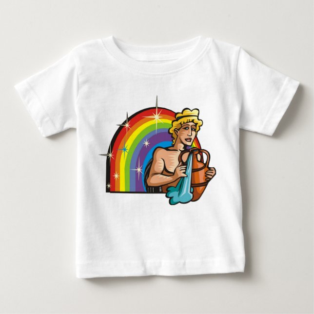 T-shirt Pour Bébé Arc-en-ciel des années 80 avec homme du Verseau av (Devant)