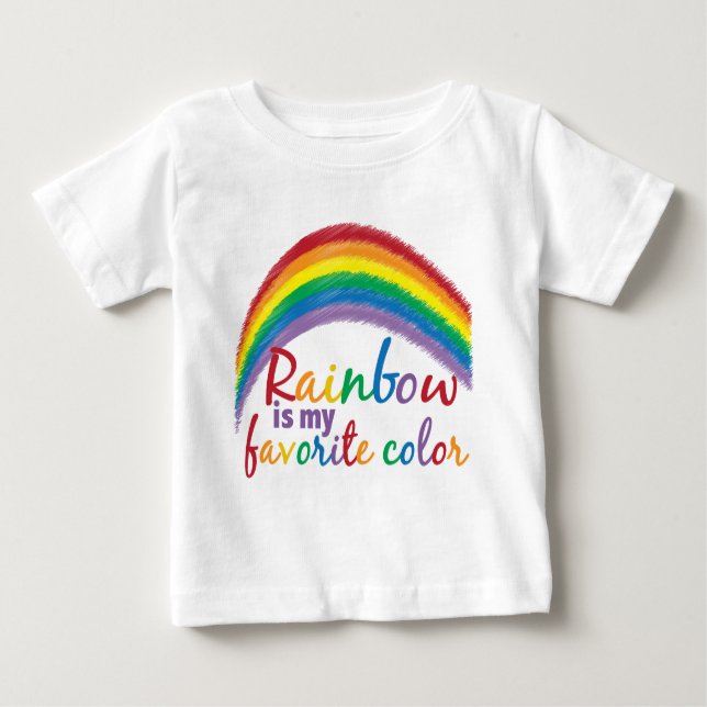 T-shirt Pour Bébé arc en ciel est ma couleur préférée (Devant)