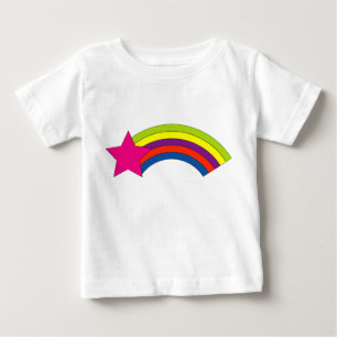 T-shirt Pour Bébé Arc-en-ciel lumineux et étoile rose pour enfants