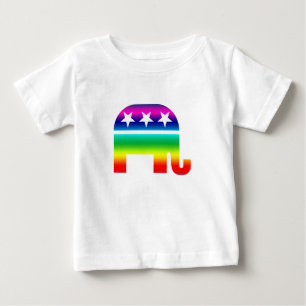 T-shirt Pour Bébé Arc-en-ciel original républicain d'éléphant
