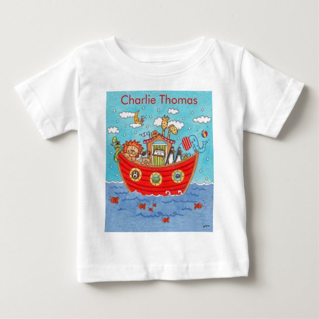 T-shirt Pour Bébé Arche de Noé personnalisée (Devant)