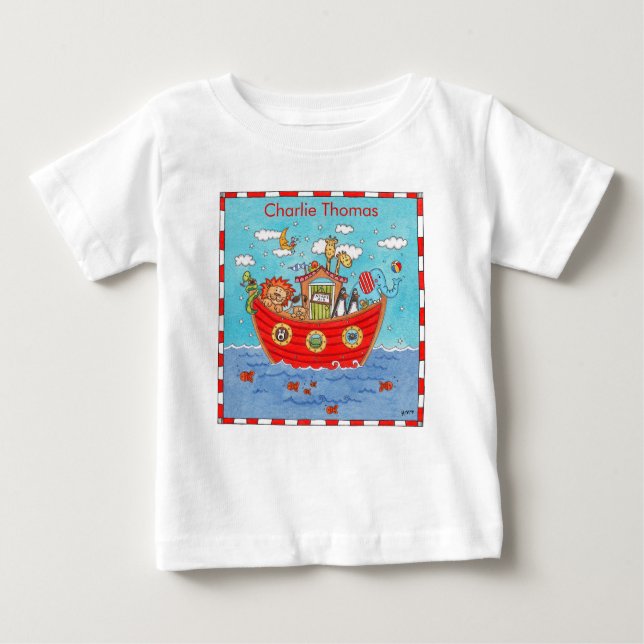 T-shirt Pour Bébé Arche de Noé personnalisée (Devant)
