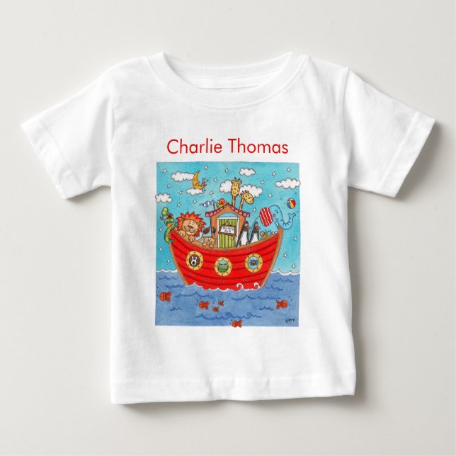 T-shirt Pour Bébé Arche de Noé personnalisée (Devant)