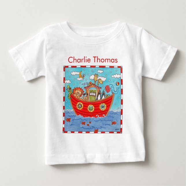 T-shirt Pour Bébé Arche de Noé personnalisée (Devant)