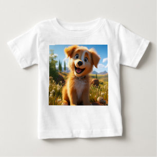 T-shirt Pour Bébé Archie - Chiot de récupération de laboratoire jaun