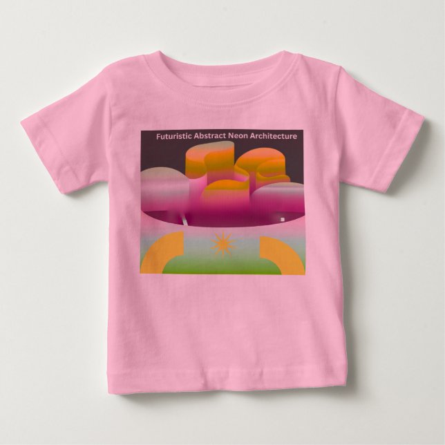 T-shirt Pour Bébé Architecture néon abstraite futuriste (Devant)
