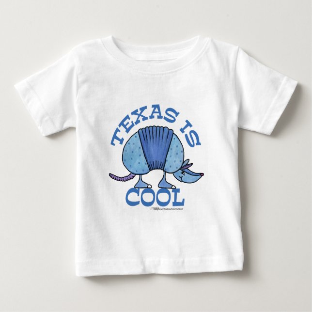 T-shirt Pour Bébé Armadillo Blue-Texas est Cool (Devant)