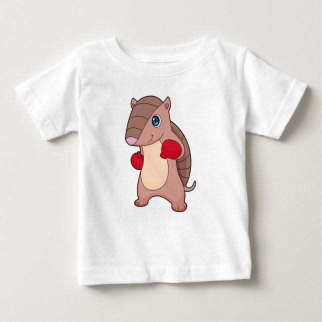 T-shirt Pour Bébé Armadillo Boxer Gants de boxe (Devant)