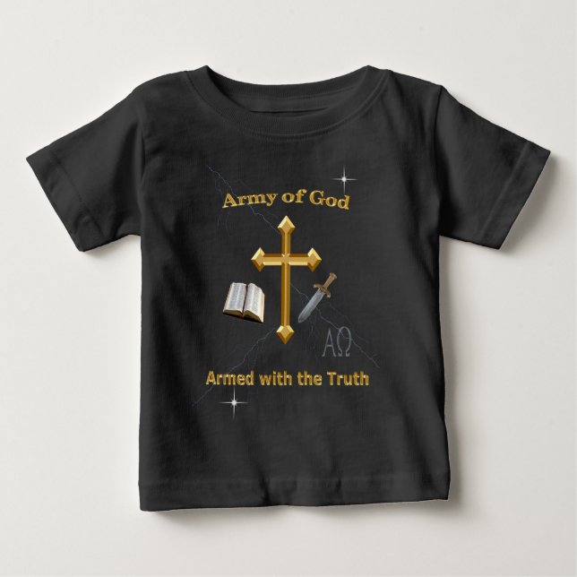 T-shirt Pour Bébé Armée De Dieu (Devant)
