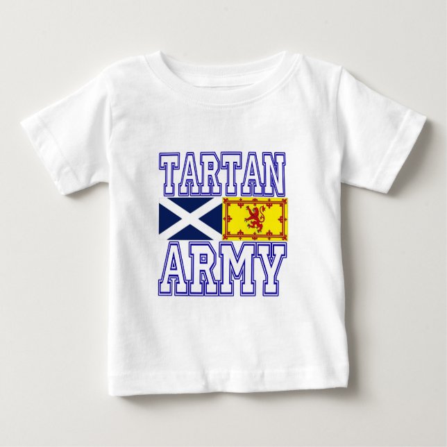 T-shirt Pour Bébé Armée de tartan (Devant)