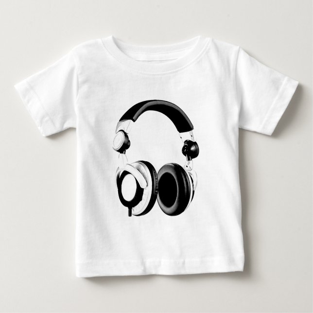 T-shirt Pour Bébé Armoire casque noir et blanc (Devant)