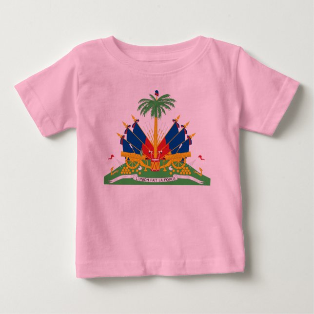 T-shirt Pour Bébé Armoiries d'Haïti (Devant)