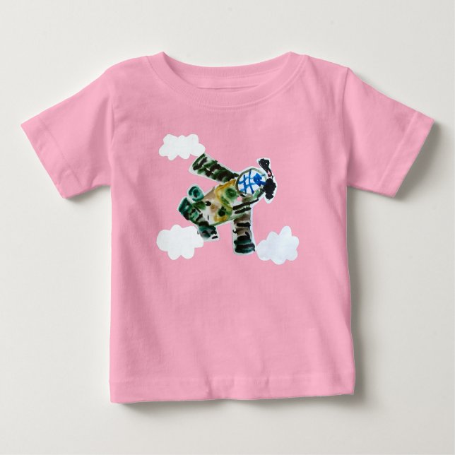 T-shirt Pour Bébé Army Jet "Art by Kids" (Devant)