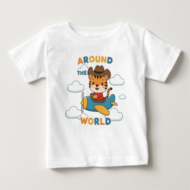 T-shirt Pour Bébé Around the World Tiger (Devant)