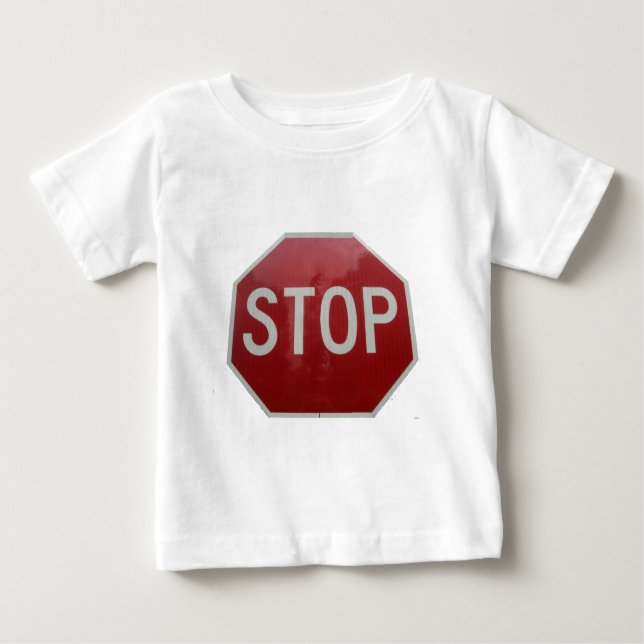 T-shirt Pour Bébé Arrêter le signe (Devant)