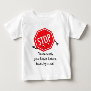 T-shirt Pour Bébé Arrêter S'Il Vous Plaît Chemise Laver (Manches Lon