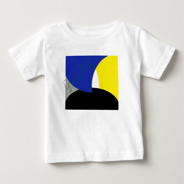 T-shirt Pour Bébé Art Abstrait bleu jaune (Devant)