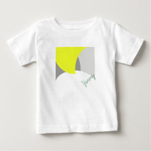 T-shirt Pour Bébé Art Abstrait gris jaune blanc