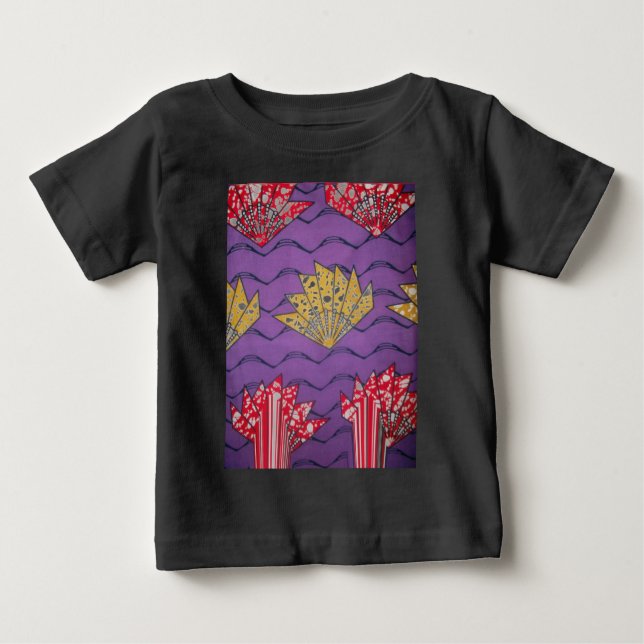 T-shirt Pour Bébé Art africain Abstrait : Vagues de passion violette (Devant)