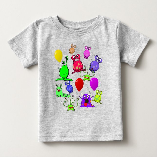 T-shirt Pour Bébé Art Alien * Fête avec Aliens (Devant)