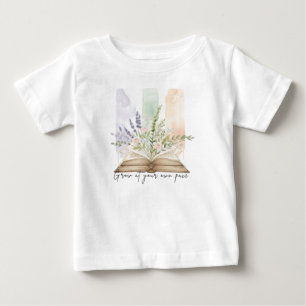 T-shirt Pour Bébé Art aquarelle de livre ouvert floral