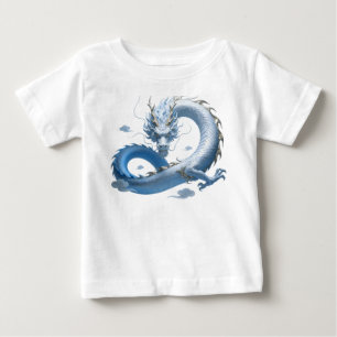 T-shirt Pour Bébé Art Blue Dragon   Esthétique Fantastique Mythique 