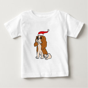 T-shirt Pour Bébé Art cavalier de Noël d'épagneul du Roi Charles