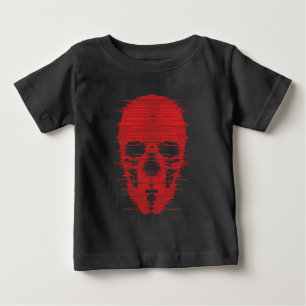 T-shirt Pour Bébé Art crâne rouge