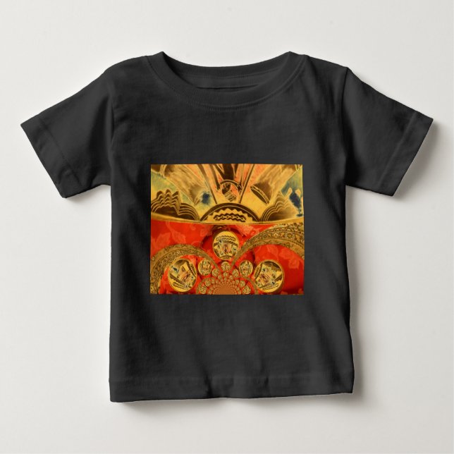 T-shirt Pour Bébé Art Culturel Africain : Design Rouge Or Riche (Devant)