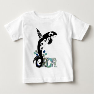 T-shirt Pour Bébé Art de la liberté des orques