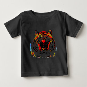 T-shirt Pour Bébé Art de la pop tigre sauvage