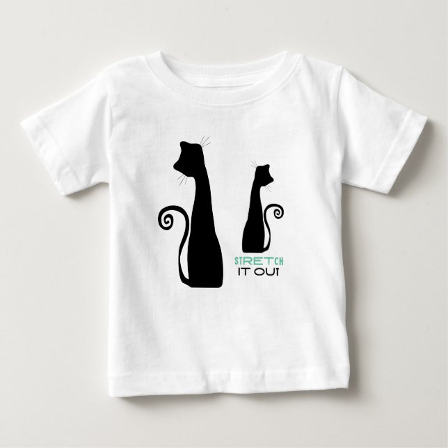 T-shirt Pour Bébé Art du chat noir (Devant)