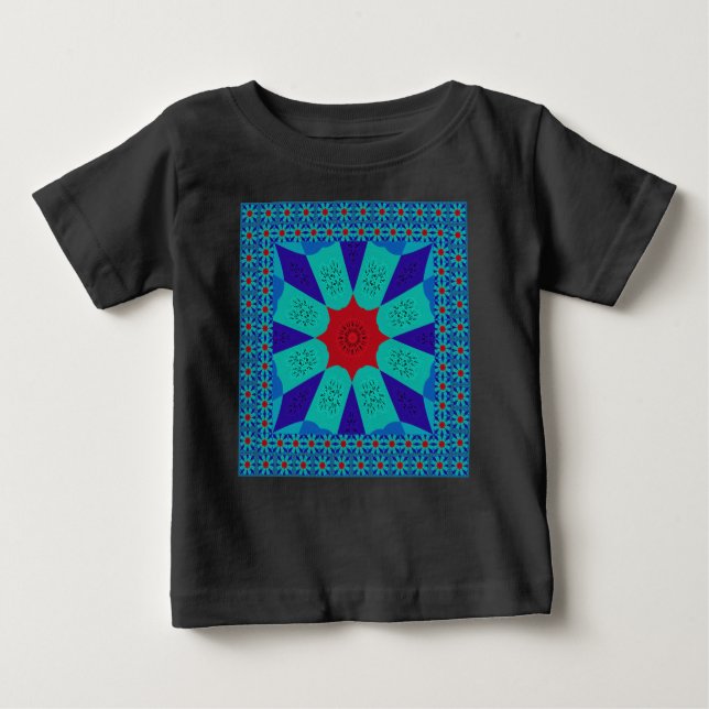 T-shirt Pour Bébé Art Égyptien Ancien : Un Mandala Vibrant. (Devant)