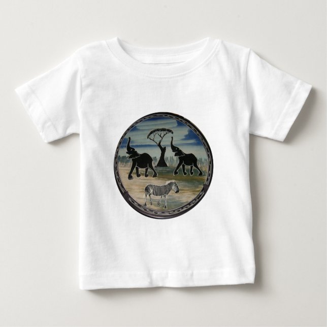 T-shirt Pour Bébé Art Eléphant Africain (Devant)