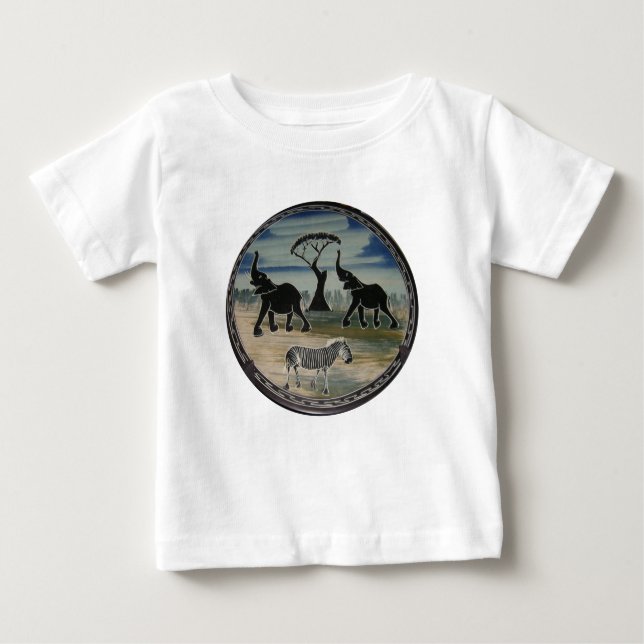 T-shirt Pour Bébé Art Eléphant Africain (Devant)