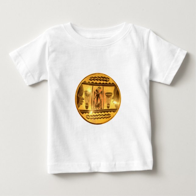 T-shirt Pour Bébé Art Ethnique Africain d'or Imprimer (Devant)