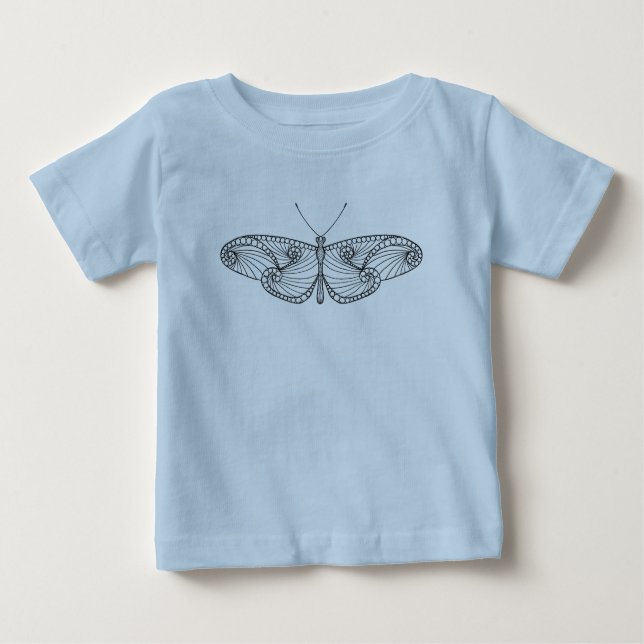 T-shirt Pour Bébé Art inspiré de papillon (Devant)