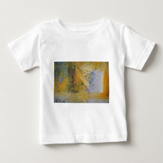 T-shirt Pour Bébé Art moderne Jaune peinture d'art Abstrait (Devant)