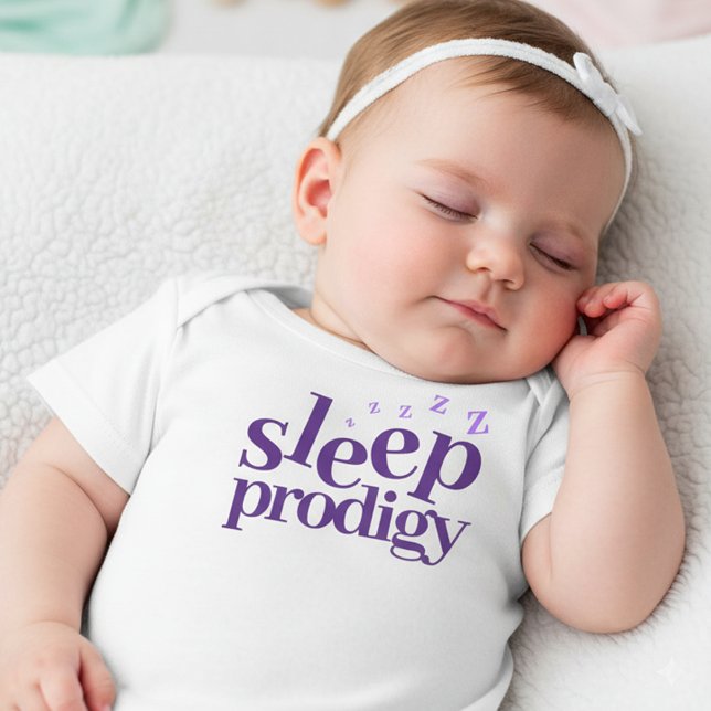 T-shirt Pour Bébé Art Mot Prodigy De Sommeil (Cute Sleep Prodigy Baby Shirt Cover Photo)