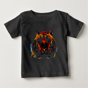 T-shirt Pour Bébé Art Pop Tigre Sauvage