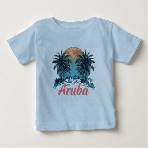 T-shirt Pour Bébé Aruba Island Design (Version 2) - Baby Fine Jersey