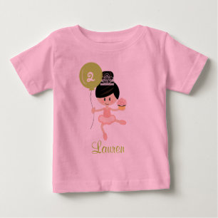 T-shirt Pour Bébé Asiatique de chemise d'anniversaire de ballerine