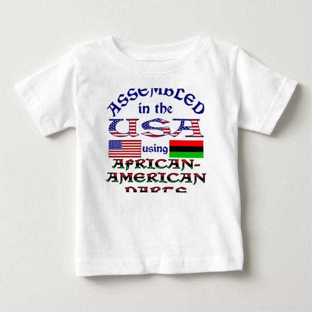 T-shirt Pour Bébé Assemblé aux États-Unis avec des pièces afro-améri (Devant)