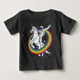 T-shirt Pour Bébé Astronaute chevauchant une licorne 