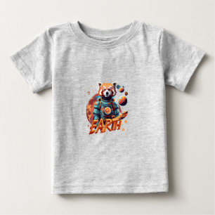 T-shirt Pour Bébé astronaute de panda rouge
