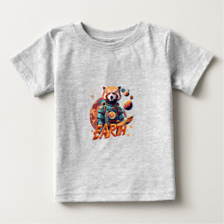 T-shirt Pour Bébé astronaute de panda rouge