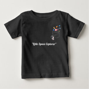 T-shirt Pour Bébé Astronaute Mignon dans une Poche avec des Planètes